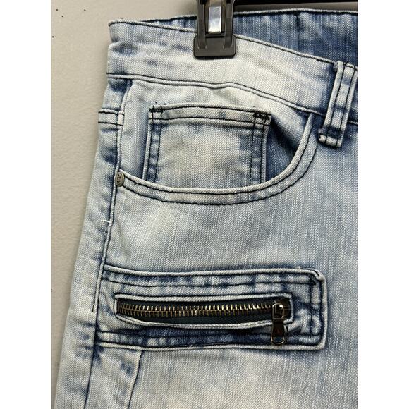 Waimea Jeans Mens 30x32 Skinny Fit Moto Biker Zipper‎ Denim Pants - Picture 6 of 12